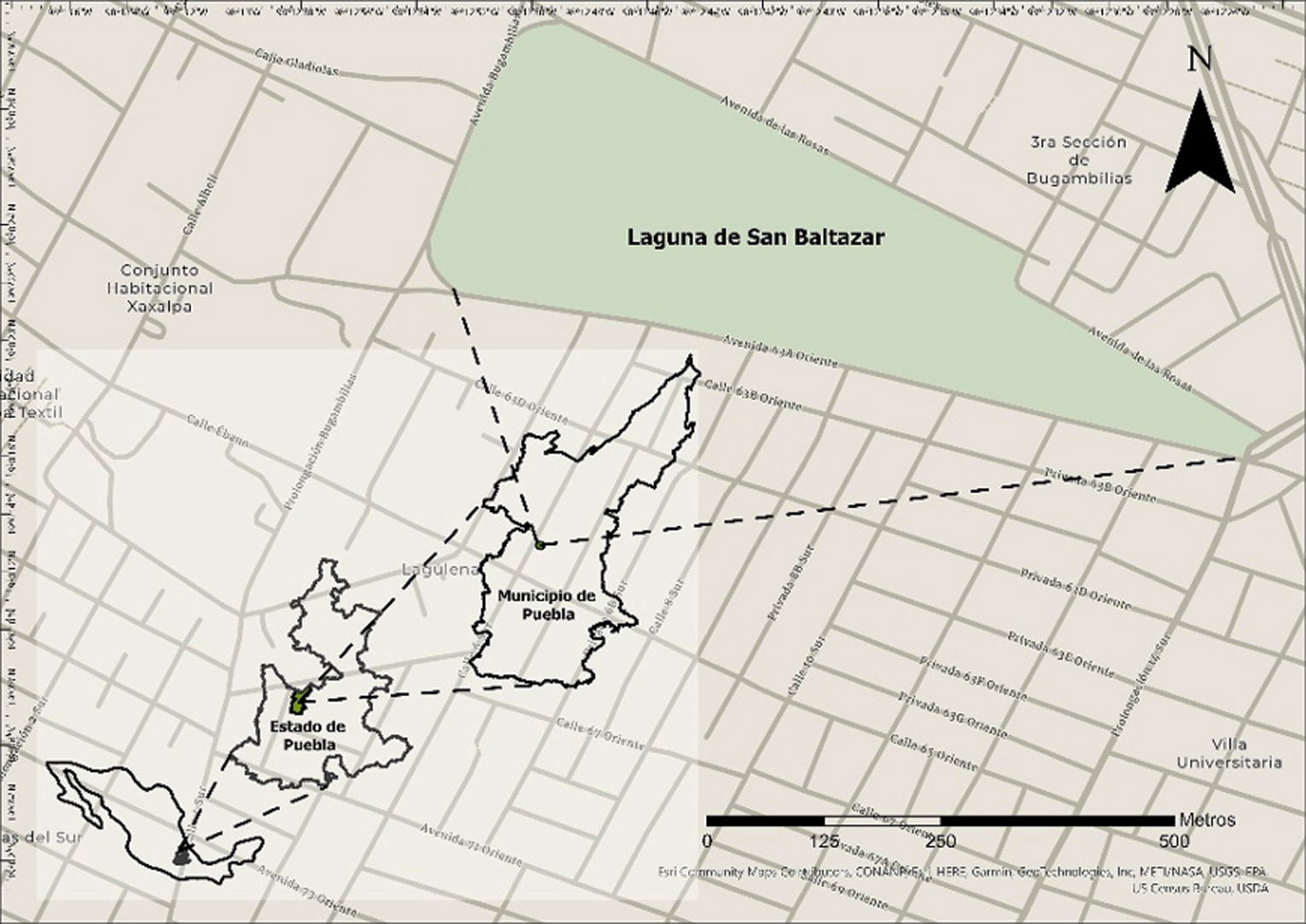 Ubicaci�n de la Laguna de San Baltazar