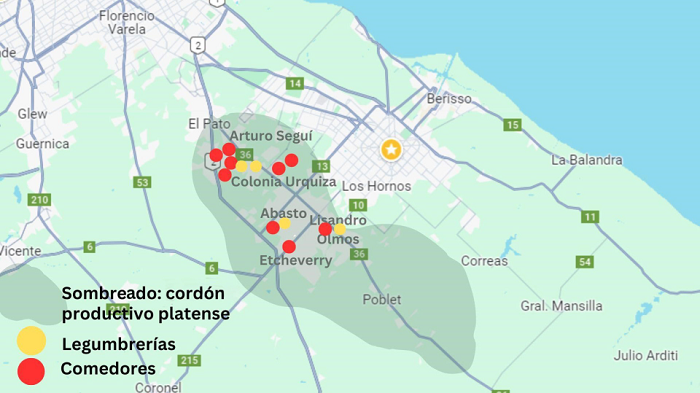 Ubicaci�n de comedores y legumbrer�as