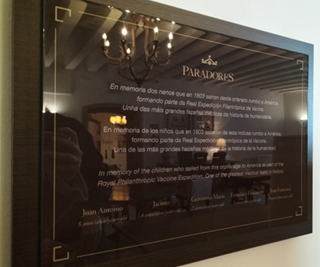 Plaque commemorating the children who participated in the Royal Philanthropic Vaccine Expedition