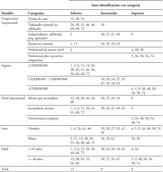 Clasificación Subjetiva Socioeconómica: Viñetas por Categoría, según Grupo Socio-Ocupacional, Ingresos, Educación, Sexo y Edad