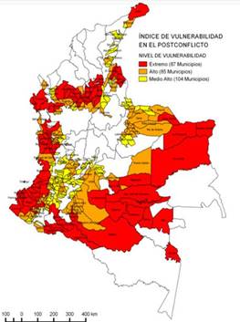 Index of Vulnerability Map in the Post Conflict (2015)