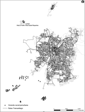 Desajuste espacial entre la localización de vivienda periurbana y cobertura del sistema de transporte metropolitano TRANSANTIAGO