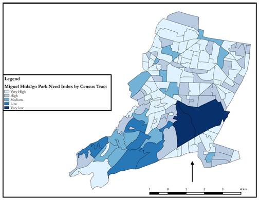 Miguel Hidalgo park need index (PNI)