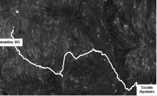 Recorrodo de Diamantina (sede) hasta la comunidad de Algodoerio