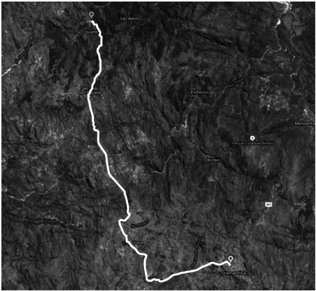 Recorrido de Diamantina (sede) hasta la comunidad de Quartel do Indaiá