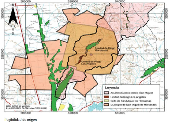 Unidades de Riego del ejido San Miguel de Horcasitas.