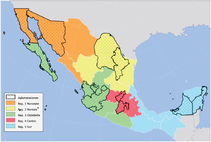M&eacute;xico: aglomeraciones y regionalizaci&oacute;n