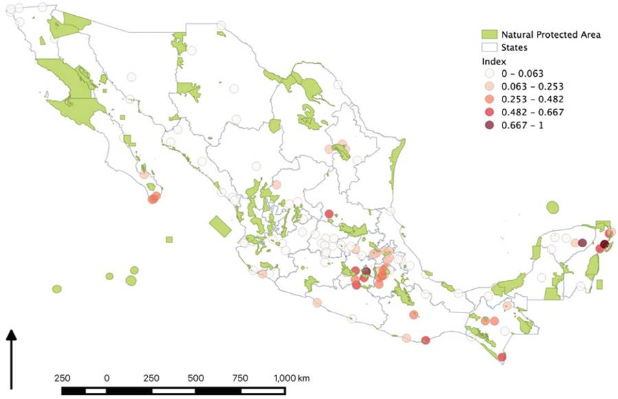Assigned index for tourist destinations