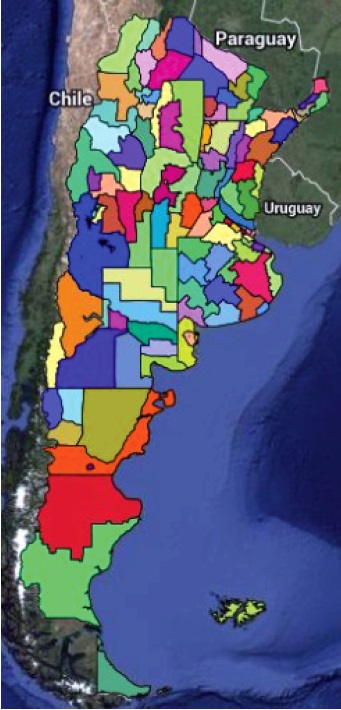 Territorio argentino dividido en 122 PRET