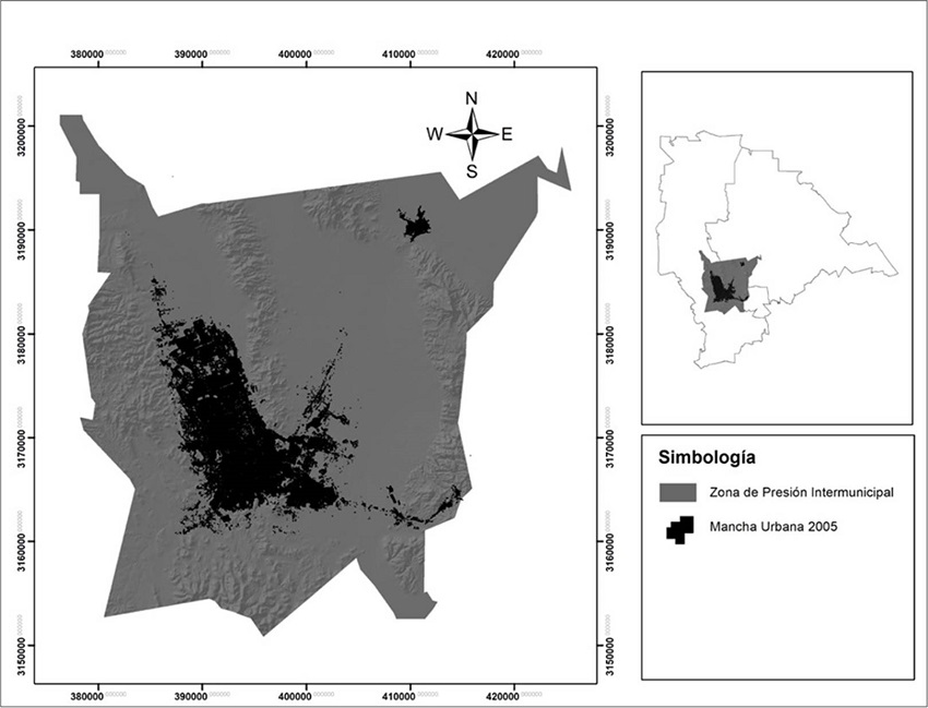 Distribución espacial del uso de suelo urbano de 2005