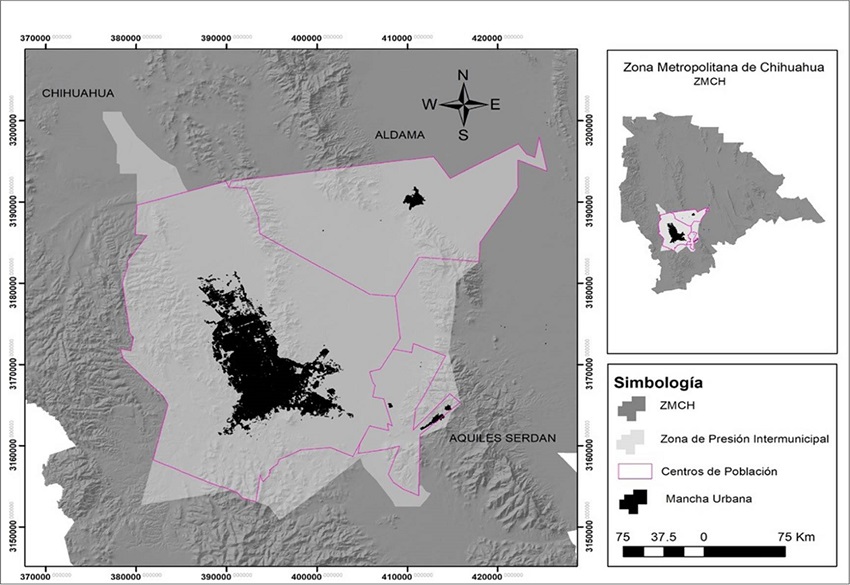 Zona de presión intermunicipal de la ZMCH y Centros de Población