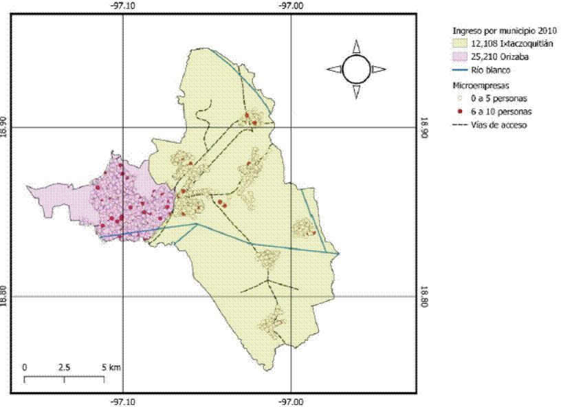Distribución geográfica de las microempresas en la zona de estudio