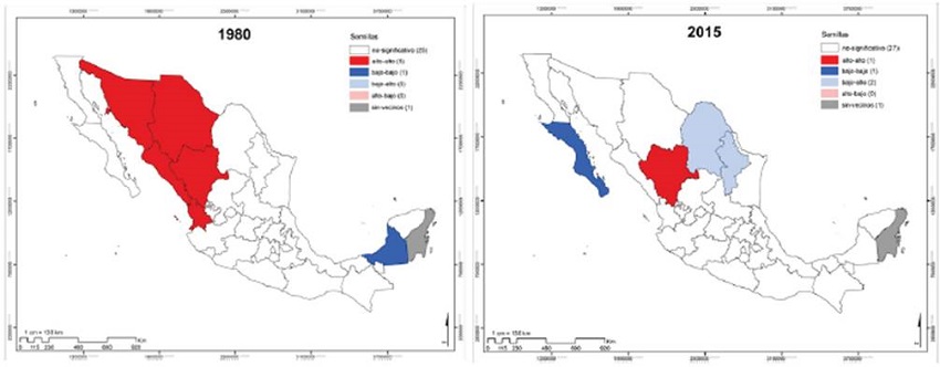 Concentración geográfica de la producción de semillas, 1980-2015