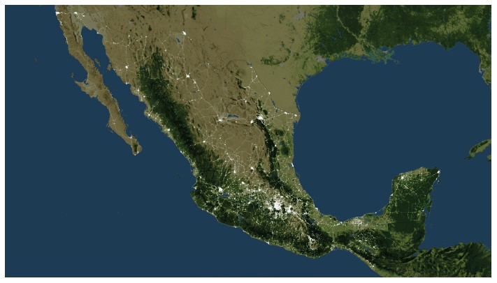 The spatial distribution of the Mexican road network