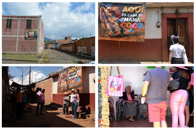 The entrance to SFL and Mama Coco’s home (Oct, 2019); Tourists arriving to Mama Coco’s home (Oct, 2019) and María-Salud (April, 2019)