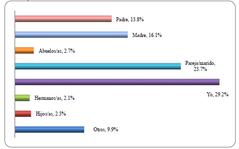 &iquest;Qui&eacute;n aportaba los ingresos en la familia con la que resid&iacute;a cuando usted entr&oacute; en prisi&oacute;n?