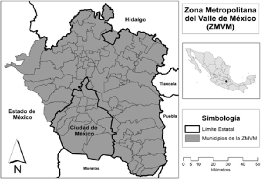 Municipios y alcaldía de la Zona Metropolitana del Valle de México