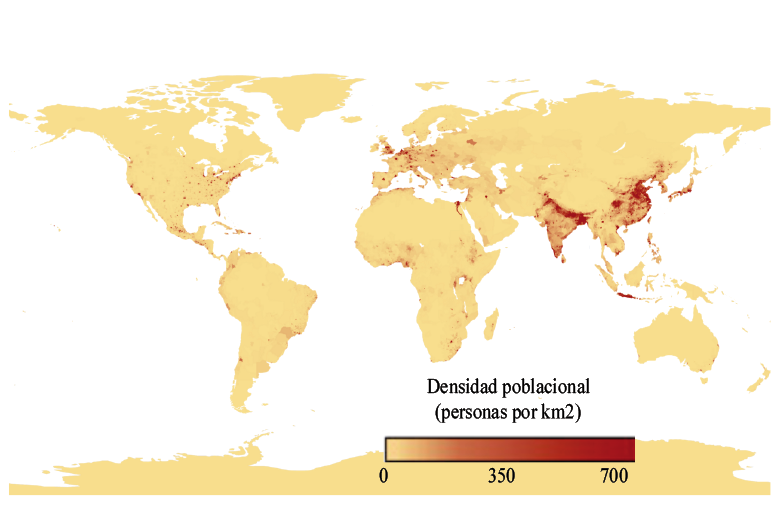 Densidad poblacional de la Tierra