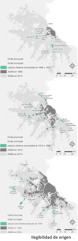 Cascos urbanos conurbados por cohorte