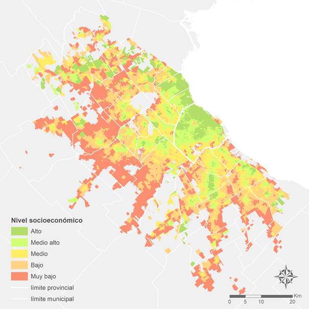 Estratificación socio-espacial. Aglomeración Gran Buenos Aires, 2010