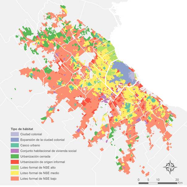 Tipos de hábitat de la Aglomeración Gran Buenos Aires, 2010