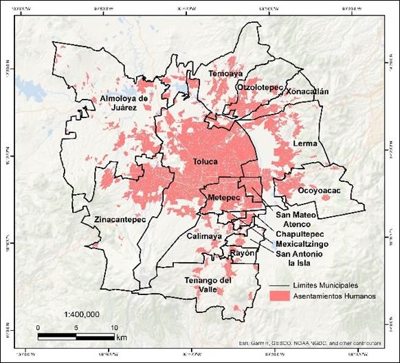 Conformaci�n municipal de la Zona Metropolitana de Toluca