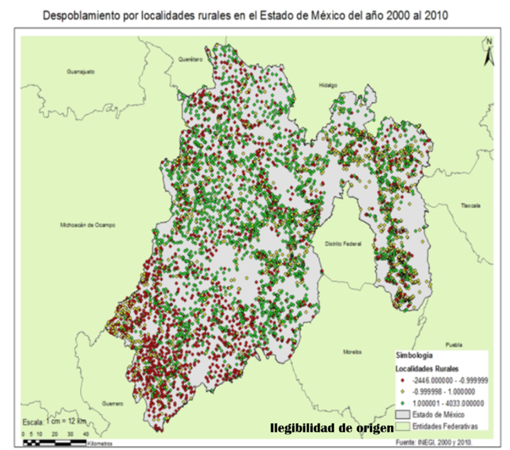 Despoblamiento por localidades rurales en el Estado de México 2000-2010