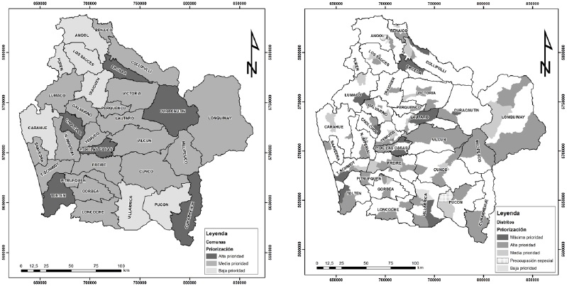 Mapa de priorizaci&oacute;n de territorios para la gesti&oacute;n educativa en la Araucan&iacute;a