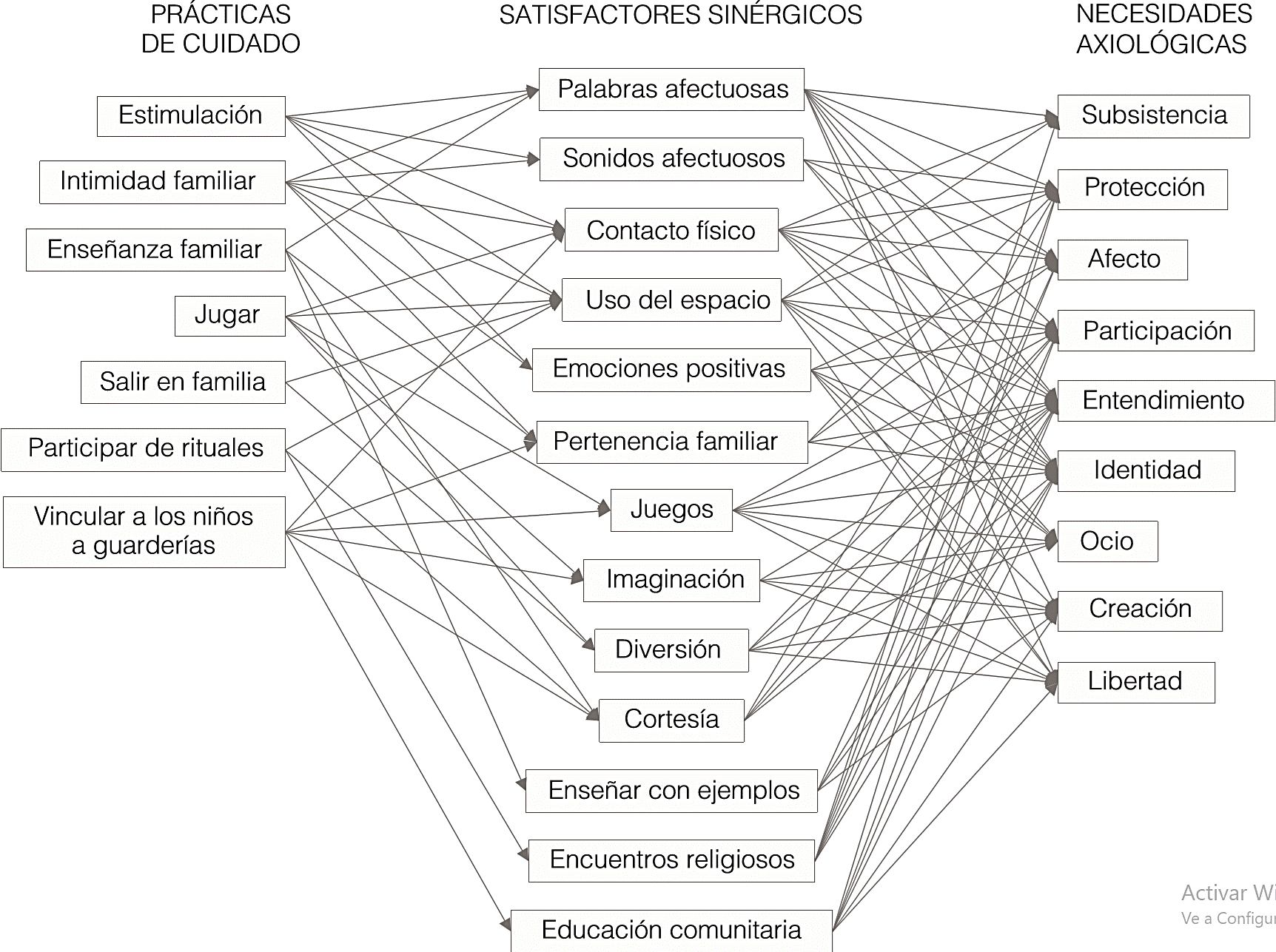 Articulaci&oacute;n entre pr&aacute;cticas de cuidado, satisfactores sin&eacute;rgicos y necesidades axiol&oacute;gicas