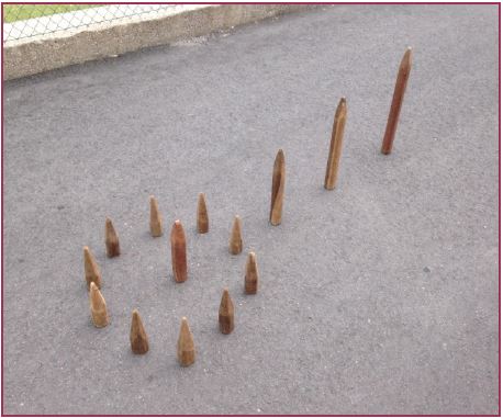 Distancia y disposici&oacute;n de los 14 Chavelhos en el Parque das Portas do Corno do Bico. 