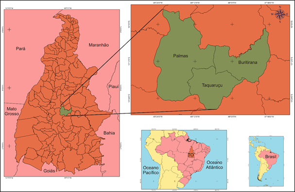 Figura 1
– Mapa da Localização de Taquaruçu – TO