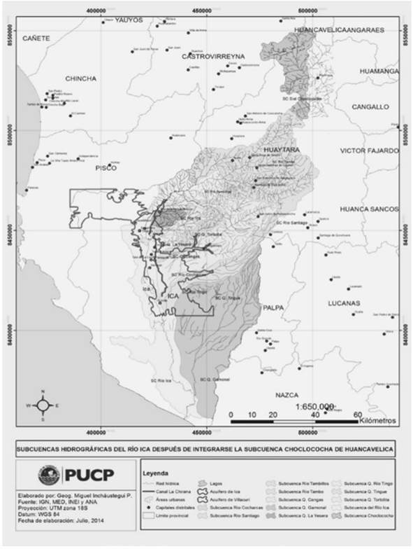 Subcuencashidrográficas del río Ica.