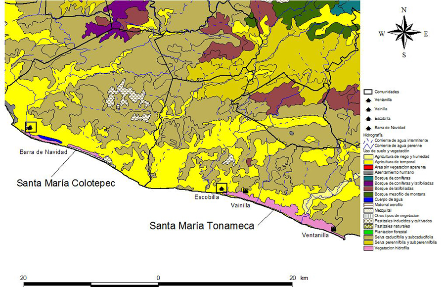 El uso del suelo y vegetaci&oacute;n en la zona de estudio