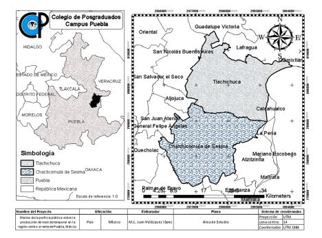 Ubicaci&oacute;n del &aacute;rea de estudio, en el contexto nacional y estatal