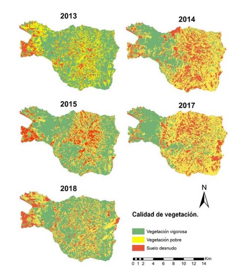 Delimitaci&oacute;n &aacute;reas de diferente cobertura vegetal usando la clasificaci&oacute;n sin supervisi&oacute;n 