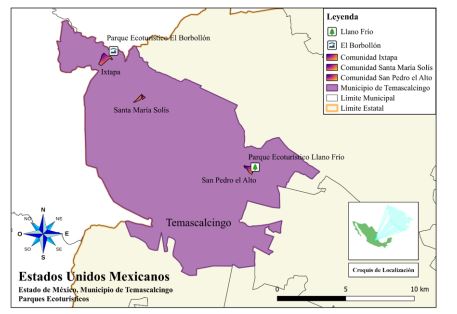 Localización de los parques ecoturísticos
