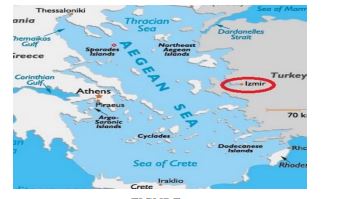 Location of Izmir Province in Turkey