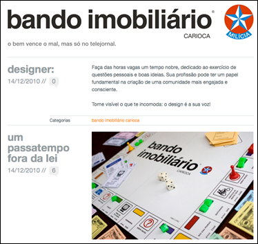 Figura 1-Tela do site de divulgação
do “Bando Imobiliário Carioca”