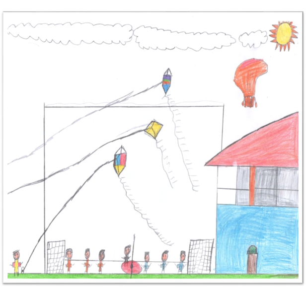 Jo�o, 9 anos, branco. &ldquo;S�o as crian�as brincando!&rdquo;.