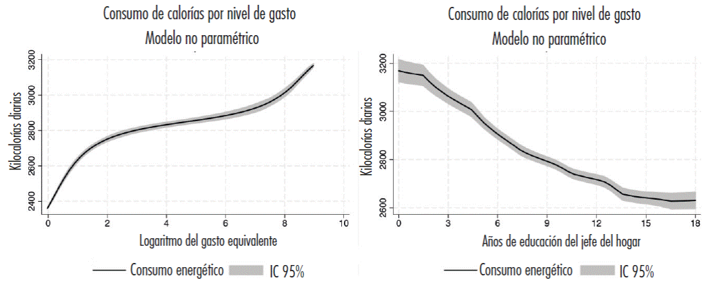 Consumo energ&eacute;tico por nivel de gasto y educaci&oacute;n Modelos no param&eacute;tricos