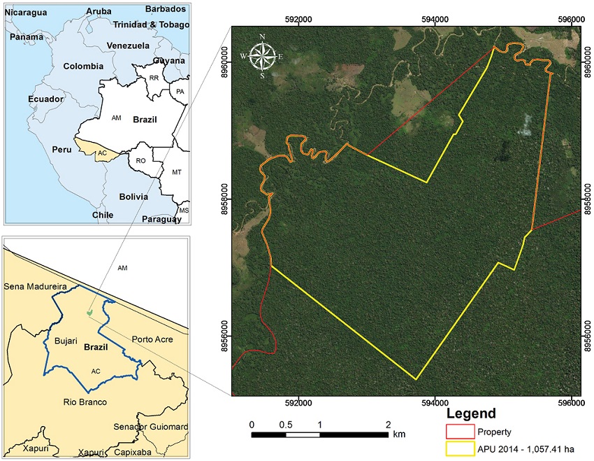 Location and delimitation of the study area.