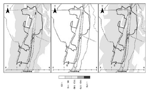 Figura 8. Concentraci&oacute;n de PM10
en la zona centro sur de la ciudad en los meses de marzo (MR), junio (JN) y octubre
(OC).