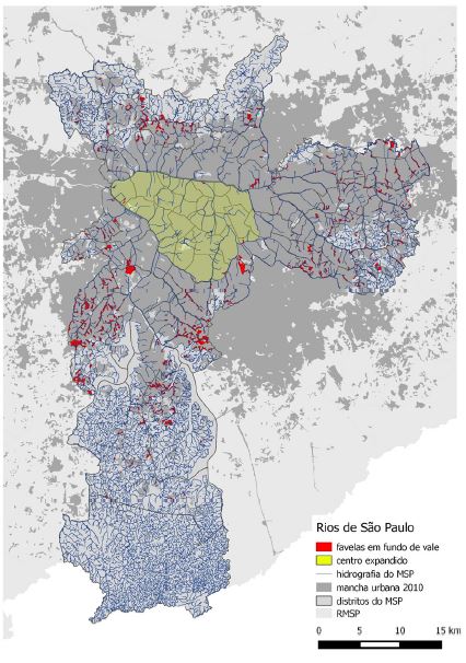 Mapa dos rios de São Paulo