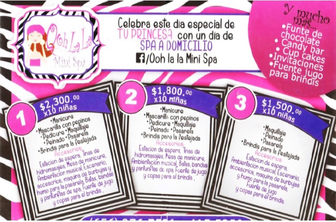 Paquetes de spa infantil, publicidad impresa 15/03/15.