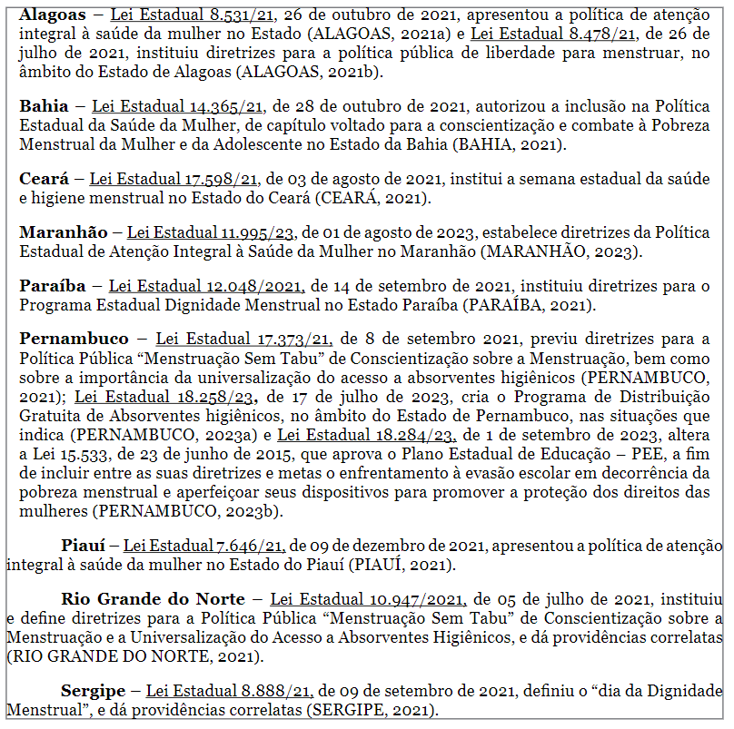 Leis aprovadas na regio Nordeste.