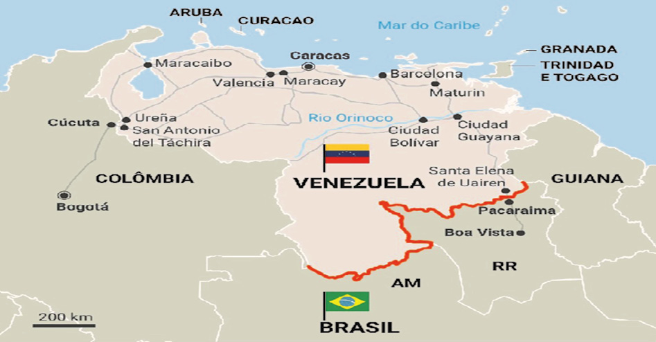 Imagem da Fronteira Brasil &ndash; Venezuela