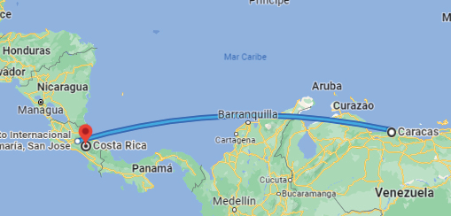 De Caracas a San Jos de Costa Rica