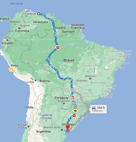 Caracas a Uruguay