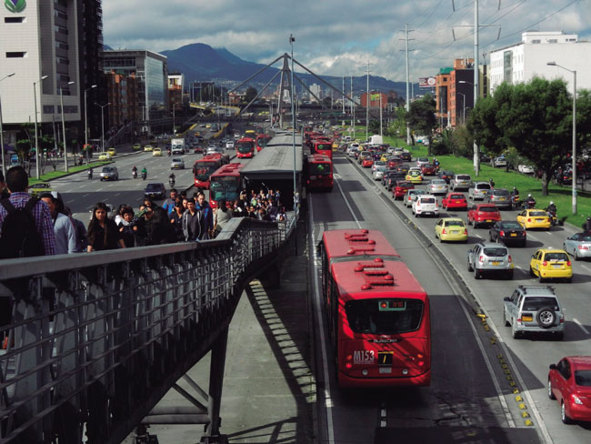 Sistema Transmilenio en Bogot&aacute;