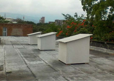 Módulos experimentales durante la calibración